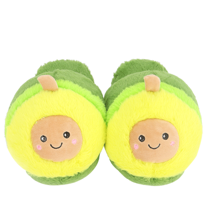 Tiny Avocado Kawaii Plush Slippers