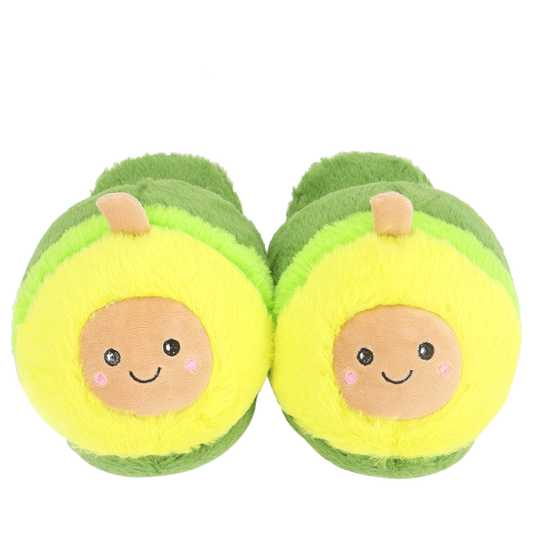 Tiny Avocado Kawaii Plush Slippers